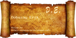 Dobszay Erik névjegykártya