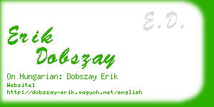 erik dobszay business card